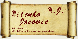 Milenko Jašović vizit kartica